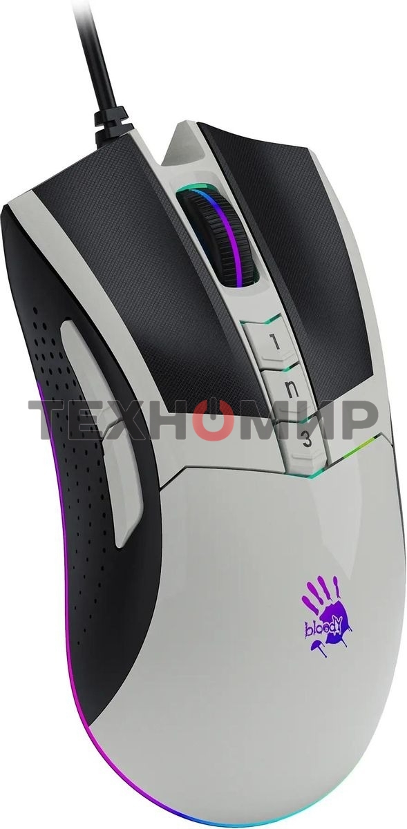 Мышь проводная A4Tech Bloody W90 Max белый/черный, 10000 dpi, USB, кнопки - 10