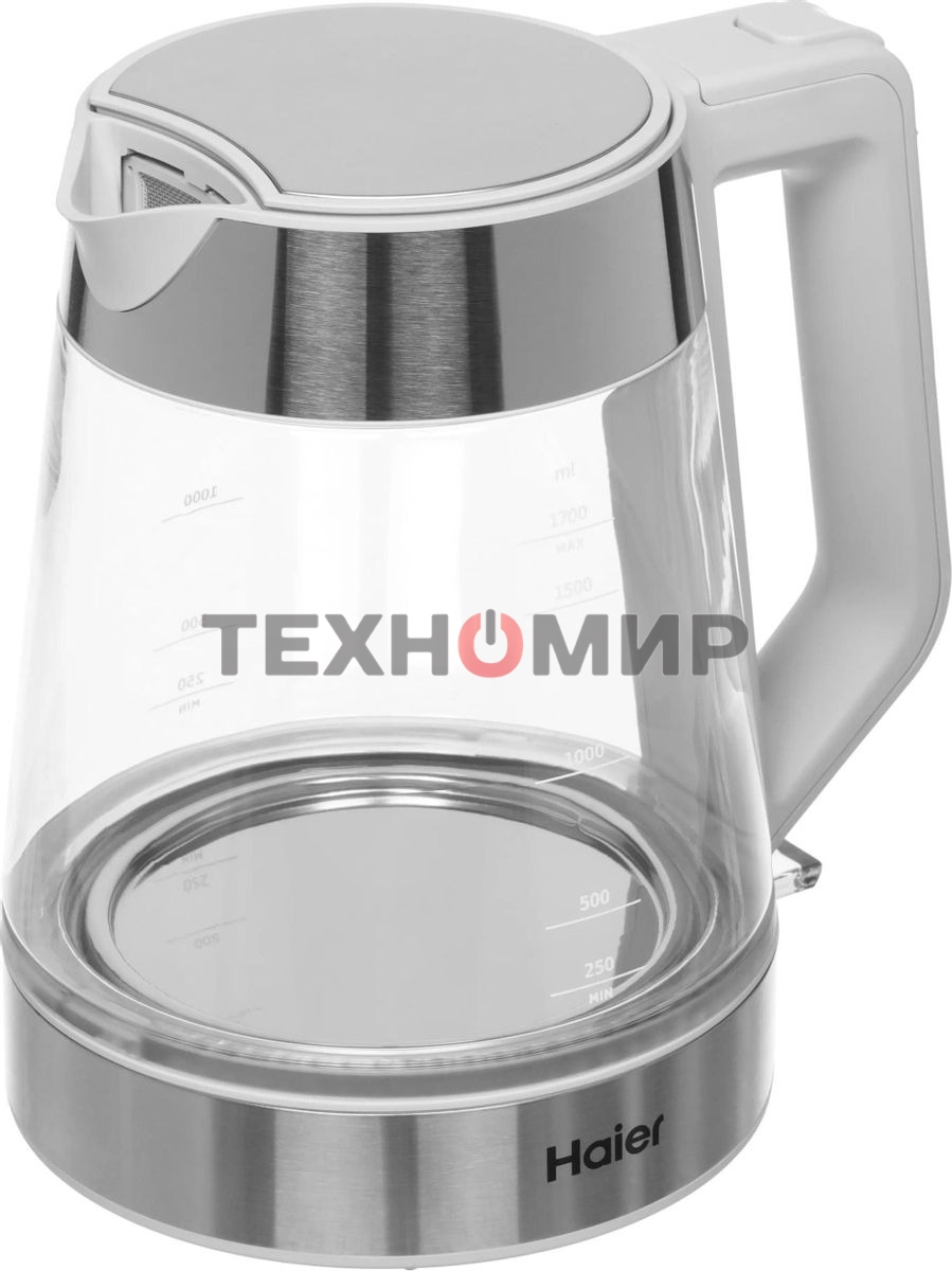 Чайник электрический Haier HK-500 1.7л. 2200Вт серый/белый корпус: стекло/пластик (TD0029955RU)