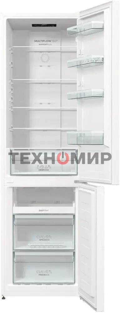 Холодильник Gorenje NRK6201PW4 белый двухкамерный 235/96л морозилка снизу