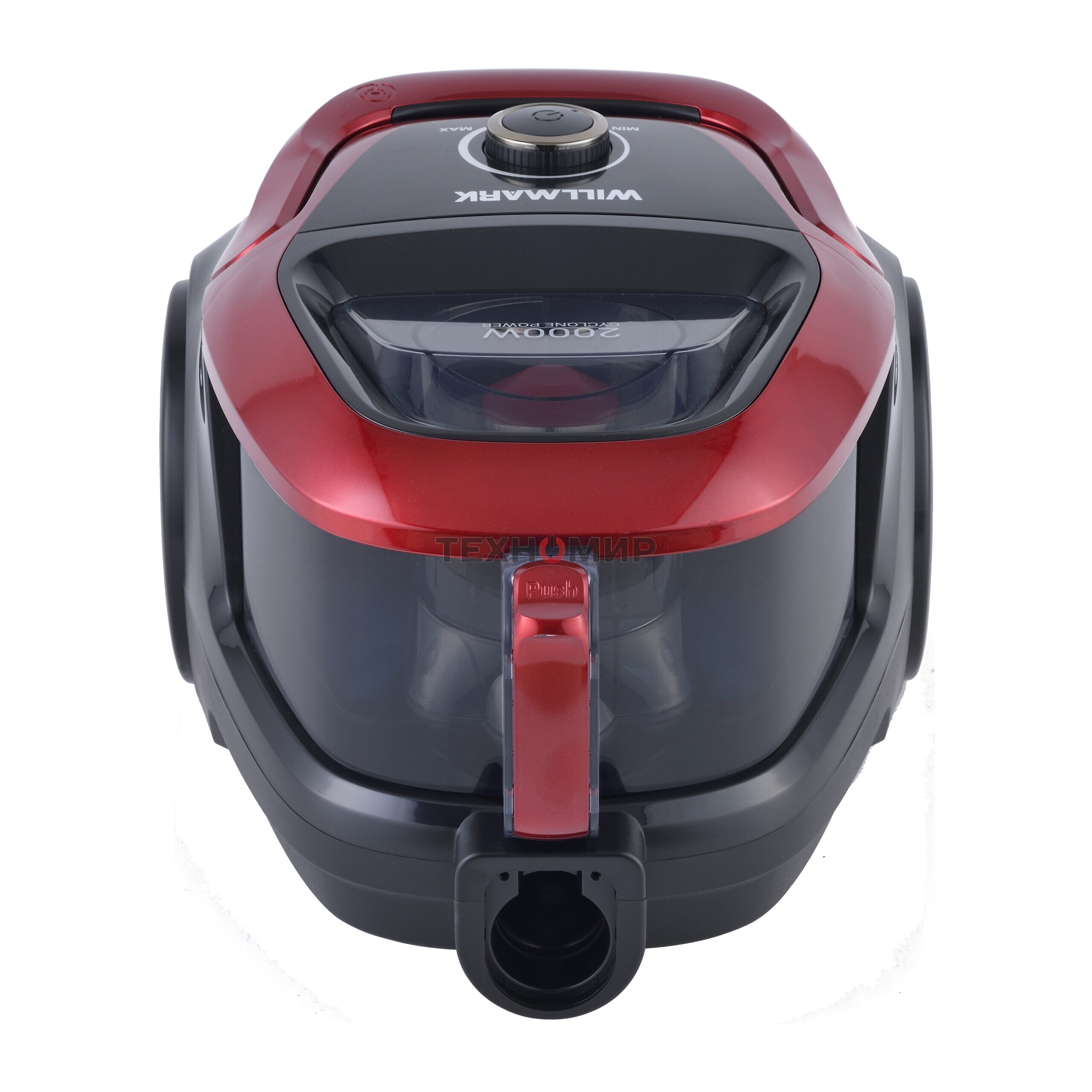 Пылесос Willmark VC-2630CYM ярко-красный, 450/2000 Вт, уборка сухая, пылесборник контейнер 2.5 л
