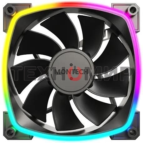 Вентилятор для корпуса Montech RX120 Reverse ARGb 120х120x25 черный 4-pin 27дБ (RX120 PWM BLACK) Ret