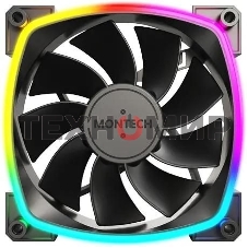 Вентилятор для корпуса Montech RX120 Reverse ARGb 120х120x25 черный 4-pin 27дБ (RX120 PWM BLACK) Ret
