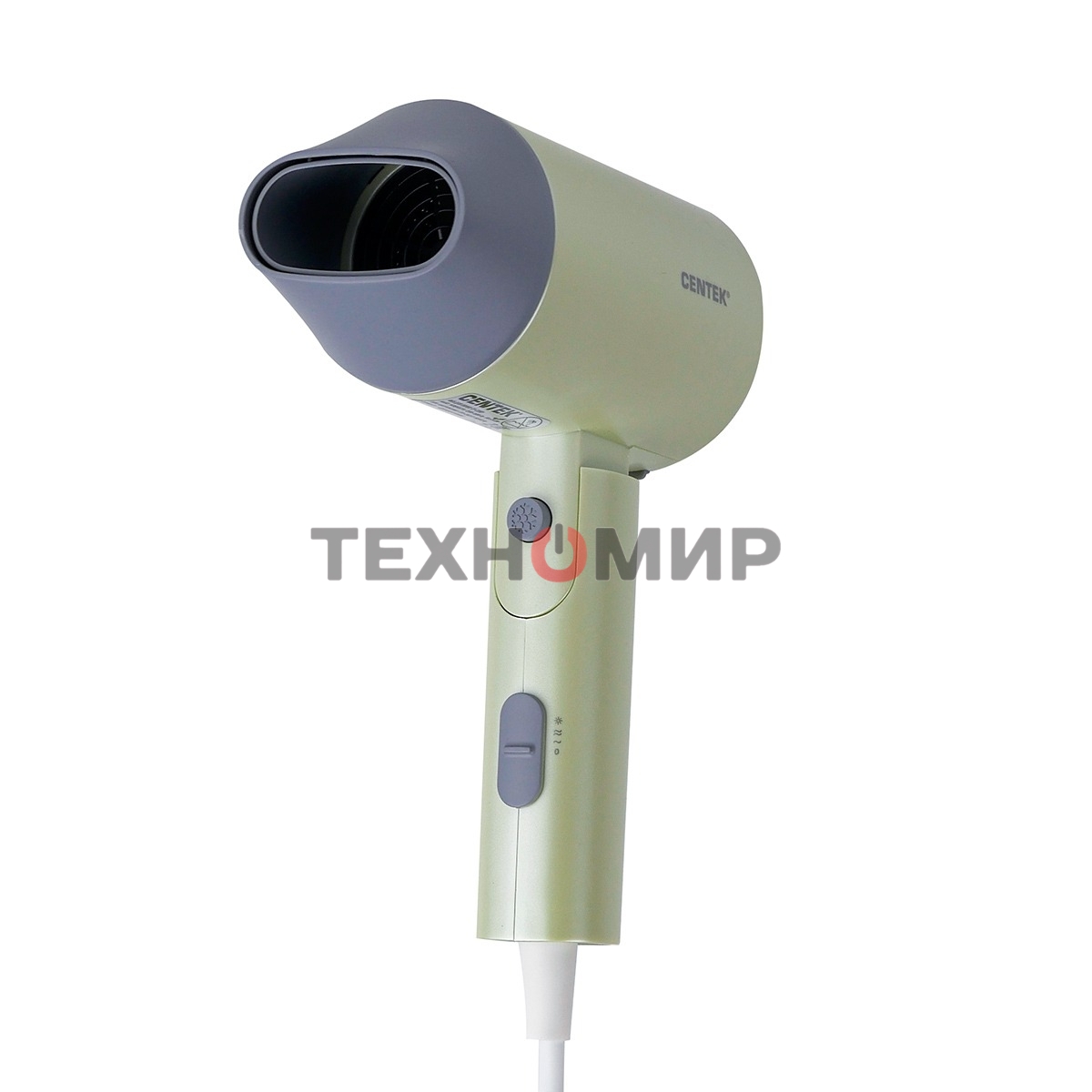 Фен Centek CT-2203 зеленый, 1600 Вт, компактный, ионизация