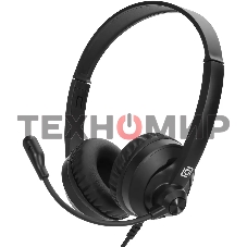 Гарнитура проводная с микрофоном Оклик HS-M500 черный 1.8м накладные оголовье (1900379)