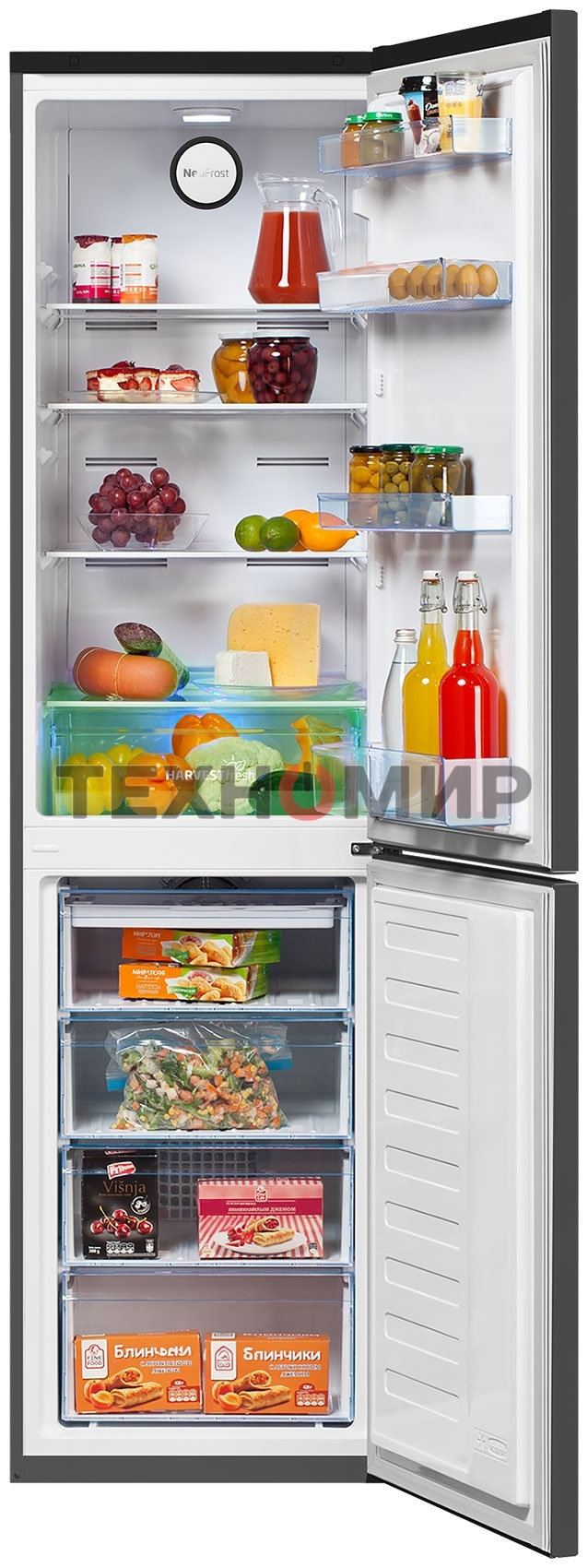 Холодильник Beko B3R0CNK332HG темно-серый двухкамерный 200/100л морозилка снизу, No Frost