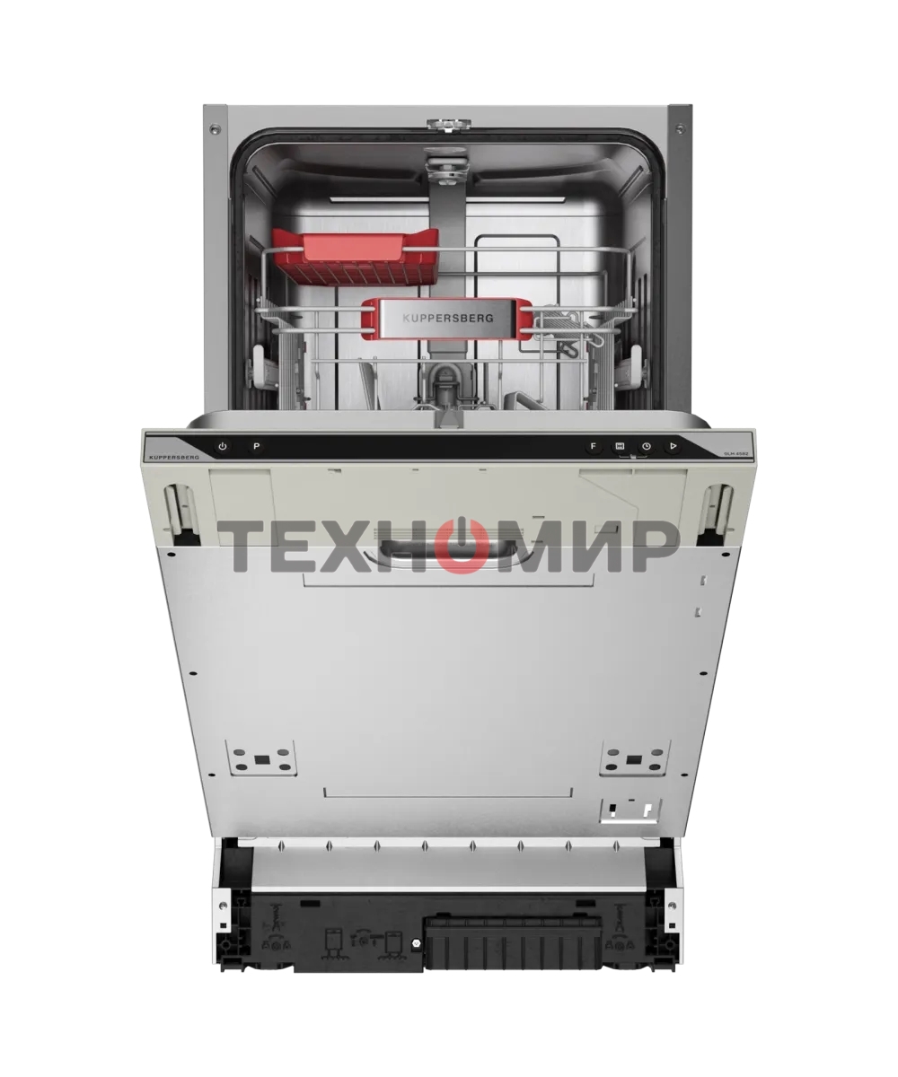 Встраиваемая посудомоечная машина Kuppersberg, High-Tech, 45 см, 10 комплектов, 3 корзины, 7 программ, конденсационная сушка, автоматическое открывание двери, LED подсветка, кнопочное управление, энергоэффективность А+++