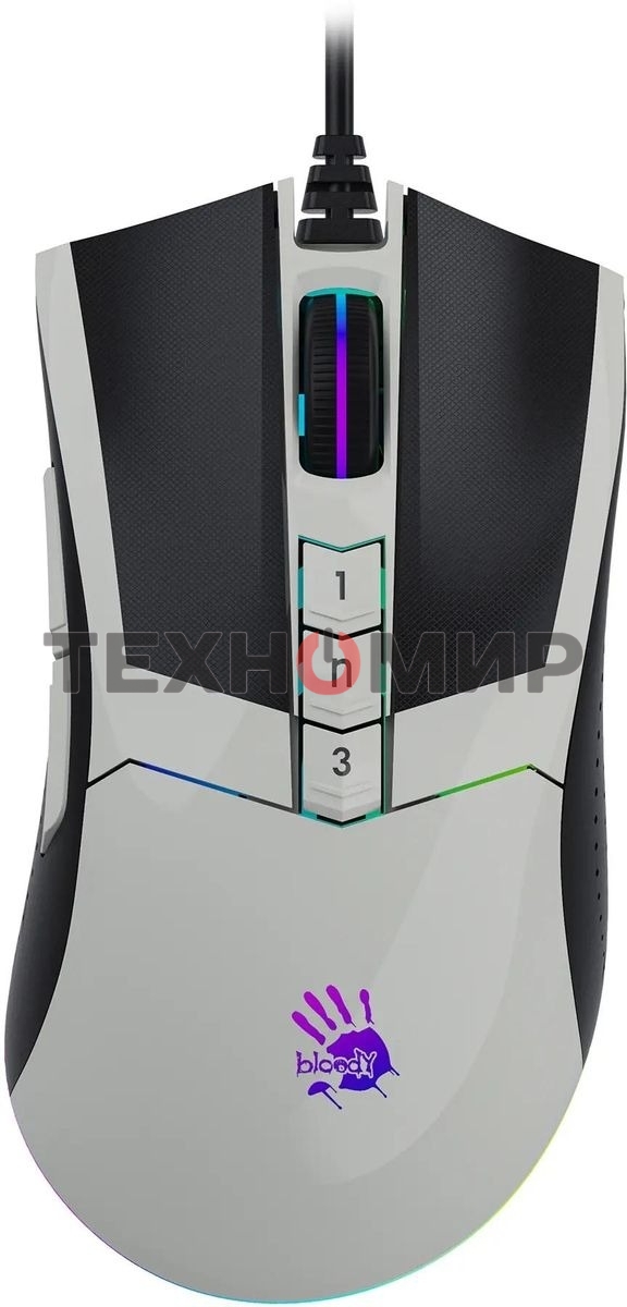 Мышь проводная A4Tech Bloody W90 Max белый/черный, 10000 dpi, USB, кнопки - 10