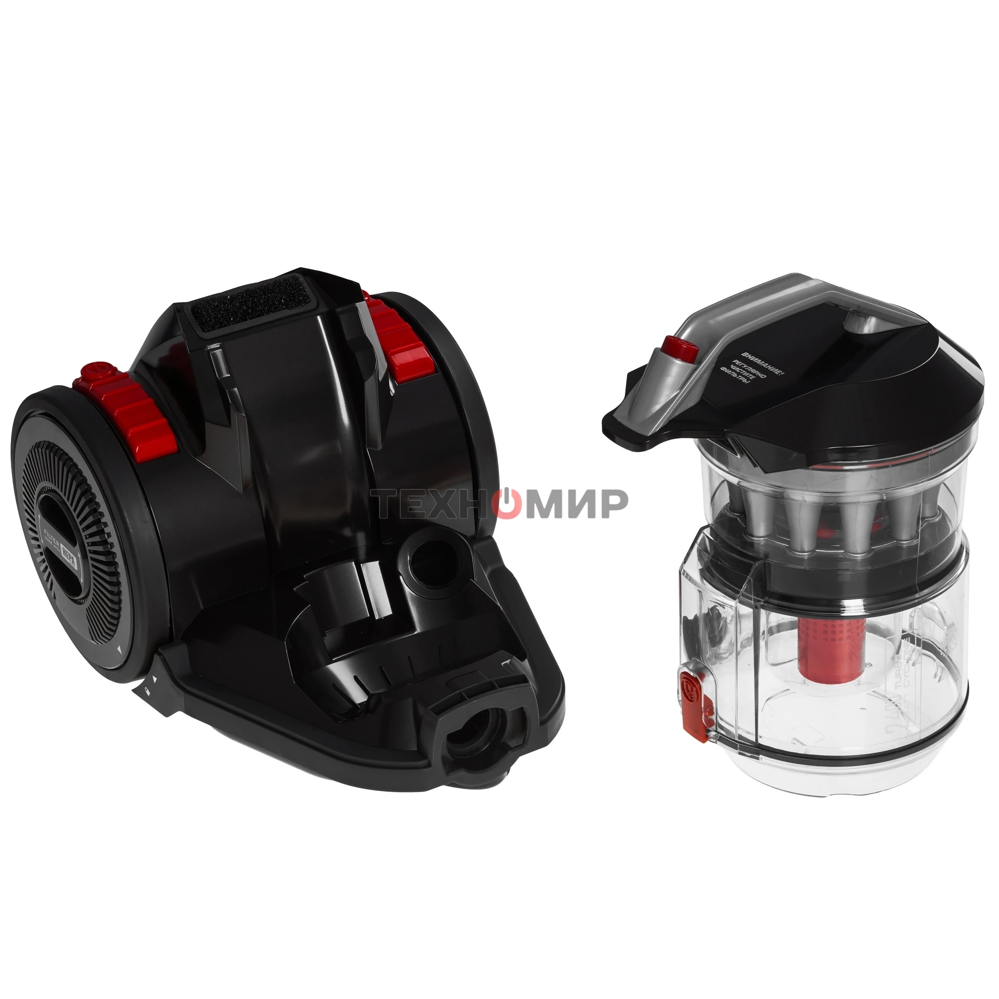 Пылесос Centek CT-2523 черный/красный, 420/2400 Вт, уборка сухая, пылесборник контейнер 3.5 л