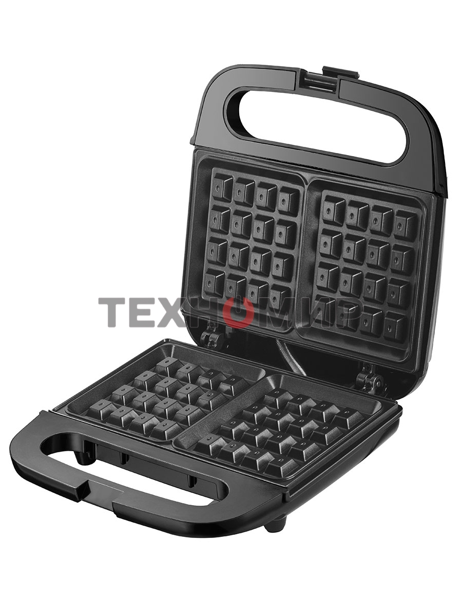 Вафельница Endever Skyline WM-22 черный, 850 Вт, на 2 вафли, автом. терморегулятор, размеры 22,6x22,4 см