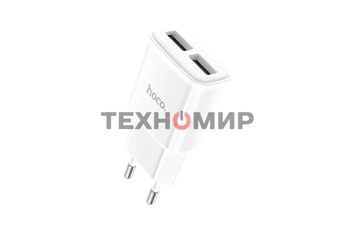 Блок питания (сетевой адаптер) HOCO C88A Star два порта USB, 2.4A, 10.8W белый