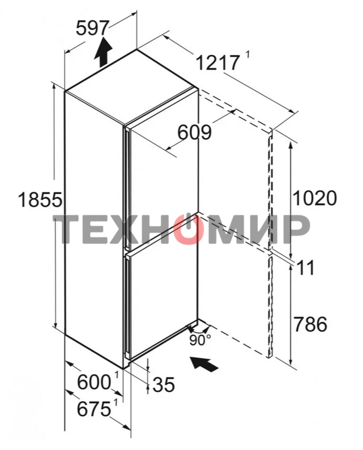 Холодильник Liebherr CNC 5203-22 001 белый двухкамерный 225/94л морозилка снизу, No Frost