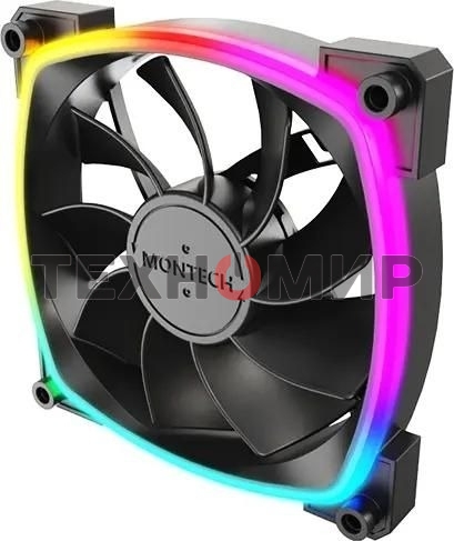 Вентилятор для корпуса Montech RX120 Reverse ARGb 120х120x25 черный 4-pin 27дБ (RX120 PWM BLACK) Ret