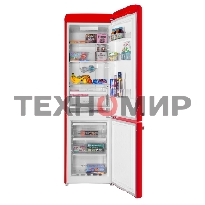 Холодильник Maunfeld MFF186NFRR красный двухкамерный 180/70л морозилка снизу