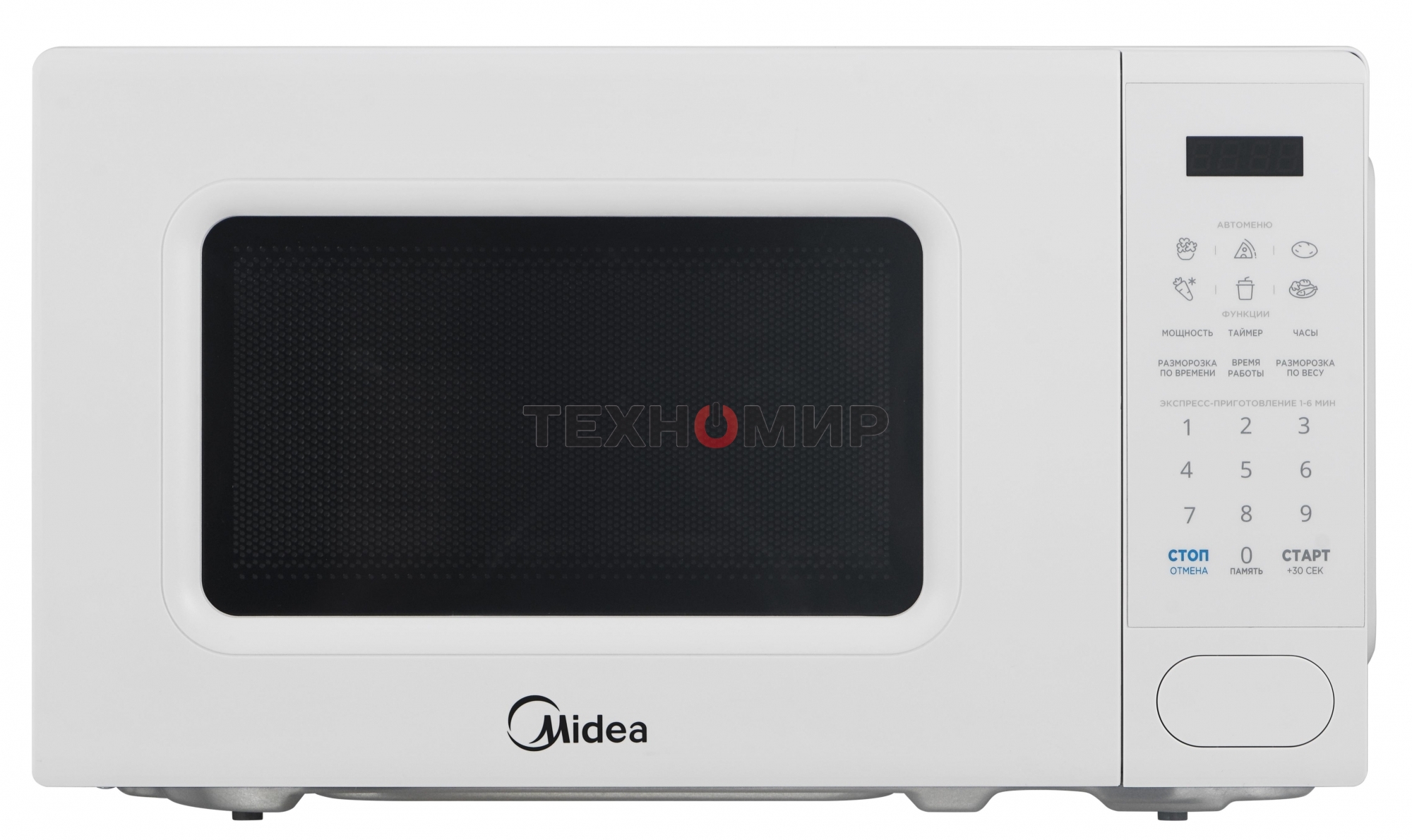 Микроволновая печь Midea EM720C2PR-W белый, 20 л, 700 Вт, переключатели - сенсор