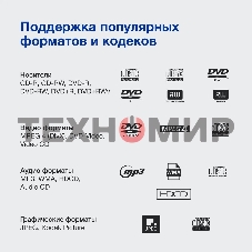 Плеер DVD Hyundai H-DVD200 черный Караоке ПДУ