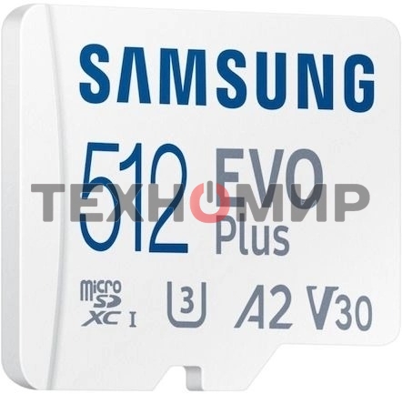 Флеш карта microSDXC 512Gb Samsung MB-MC512SA/EU EVO Plus + adapter