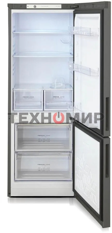Холодильник Бирюса Б-W6034 графит матовый двухкамерный 210/85л морозилка снизу