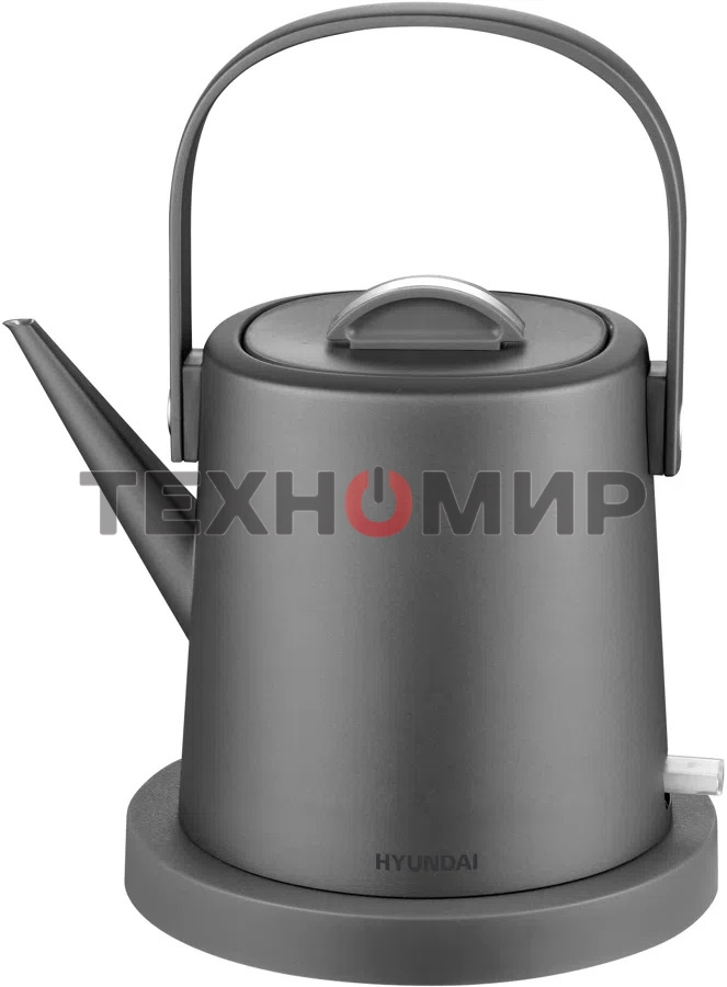 Чайник электрический Hyundai HYK-S5502 1 л, 1200 Вт, титан/титановый корпус: металл