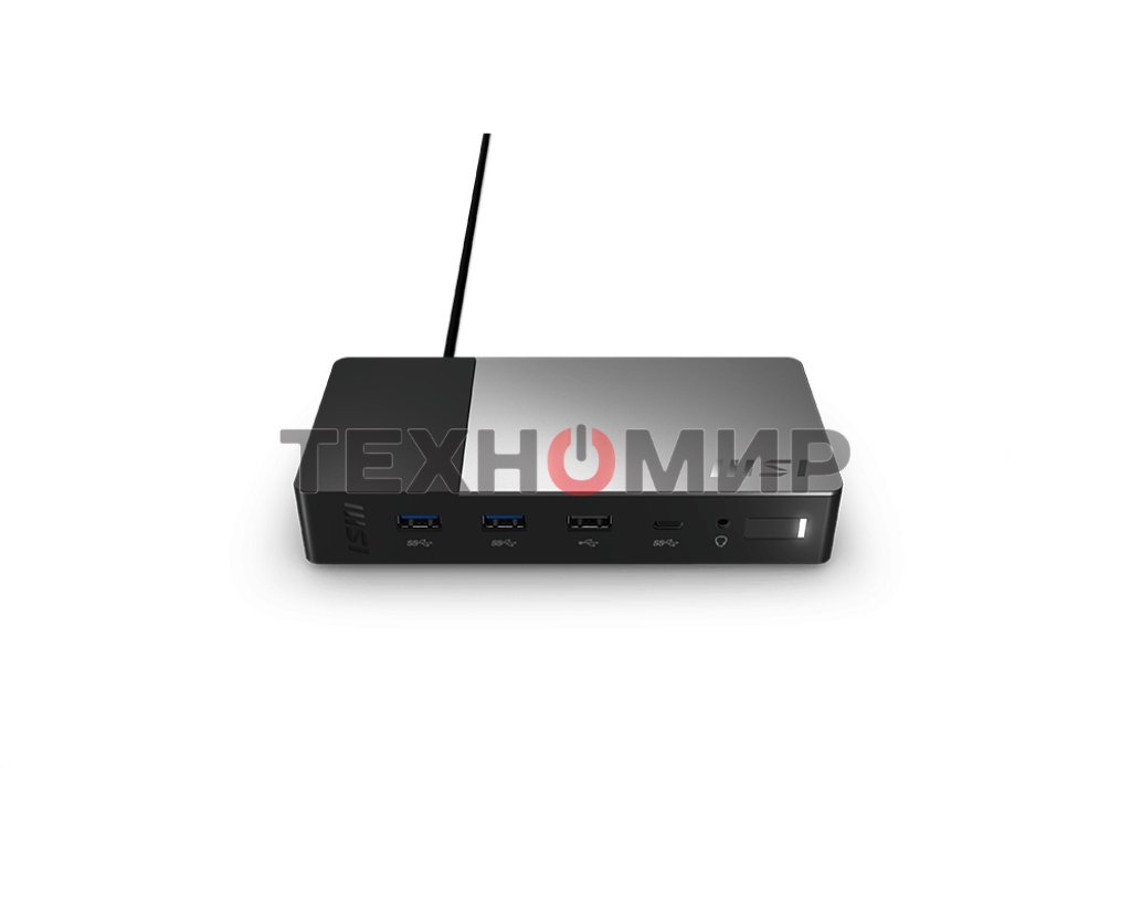 USB-концентратор MSI USB-C Docking Station Gen 2/1xType-C(USB3.2Gen2/DP)/1xType-C USB3.2Gen2/2xType-A USB3.2Gen2/1xType-A USB2.0/1xHDMI2.1/1xDP/1xRJ45/1xComboJack/150W adapter