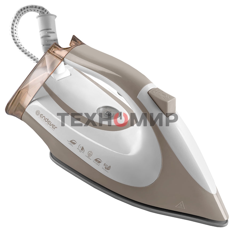 Парогенератор электрический Endever Delta-400, белый/бежевый, мощность 2600 Вт, пост. подача пара 140 г/мин, макс. паровой удар до 400 г/мин
