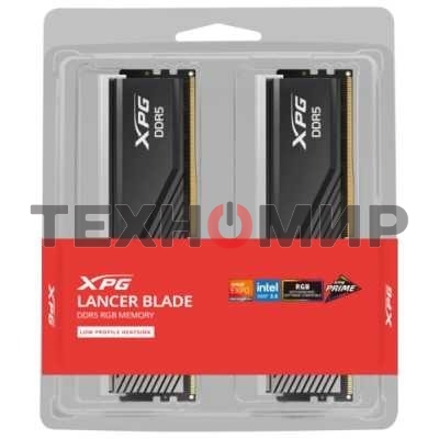 Оперативная память ADATA XPG Lancer Blade RGB, DDR5, 32GB (2x16GB), 6000 MHz, CL36, с радиатором, RGB, черный