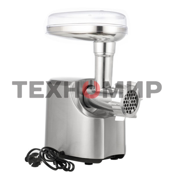 Мясорубка электрическая Centek CT-1606 серебиристый, 3000 Вт, 3.0 кг/мин, реверс, металлический лоток, насадки - 5