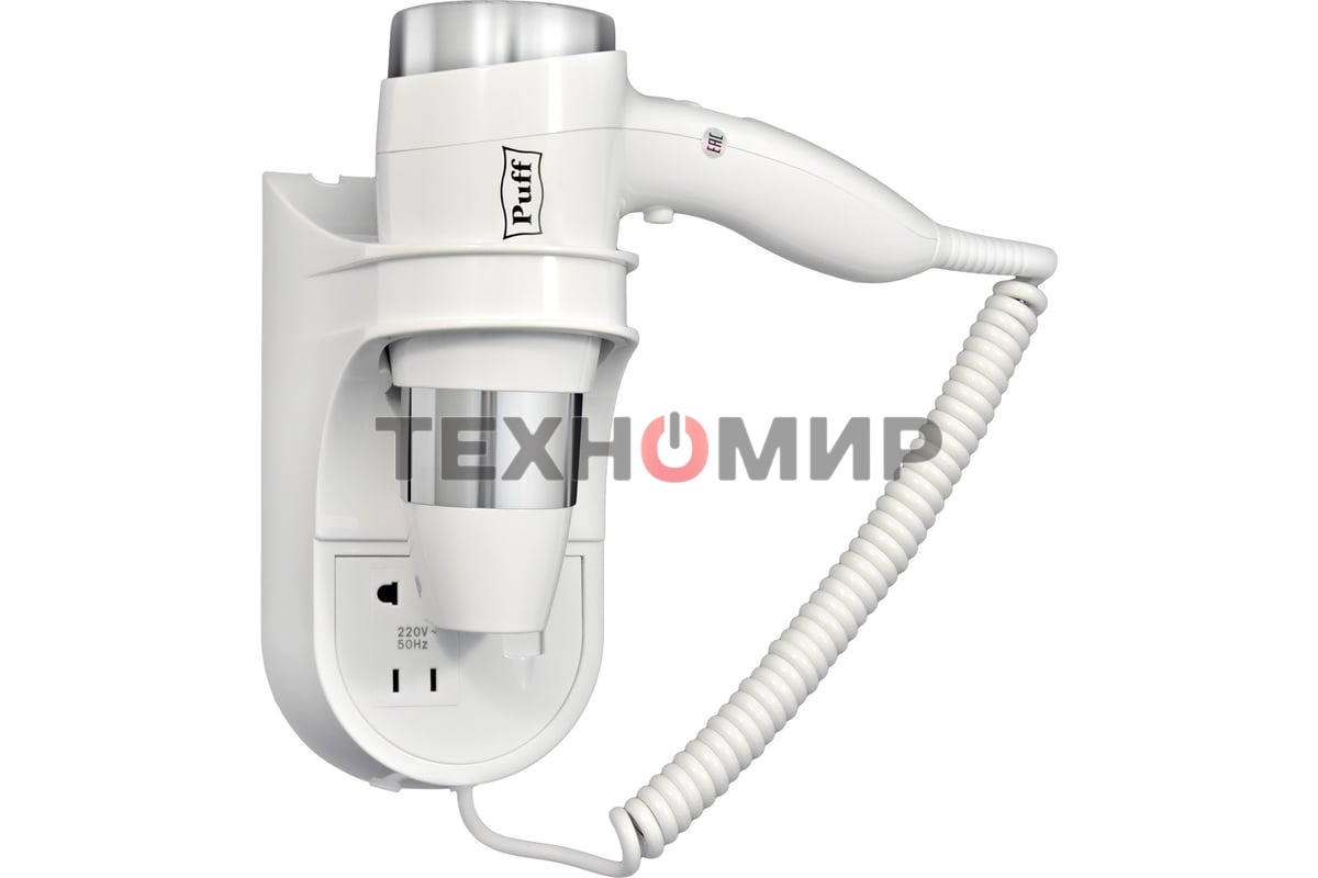 Фен Puff 1600B белый/хром, 1600 Вт