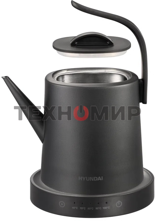 Чайник электрический Hyundai HYK-S5503 1 л, 1200 Вт, титан/титановый корпус: металл