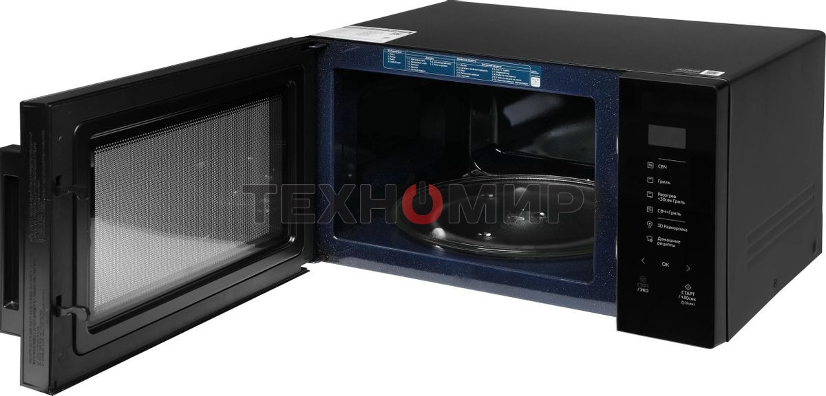 Микроволновая печь Samsung MG30T5018AK/BW черный, 30 л, 900 Вт, переключатели - сенсор