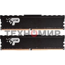 Оперативная память Patriot Signature, DDR4, 16GB (2x8 GB), 3200 MHz, CL22, DIMM, радиатор, черный