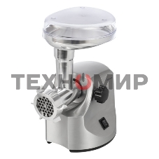 Мясорубка электрическая Centek CT-1606 серебиристый, 3000 Вт, 3.0 кг/мин, реверс, металлический лоток, насадки - 5