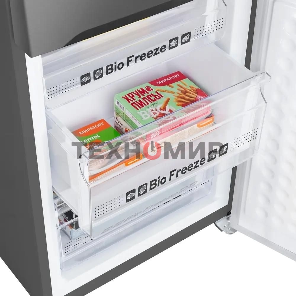 Холодильник Maunfeld MFF195NFIX10 нержавеющая сталь двухкамерный 252/98л морозилка снизу, No Frost