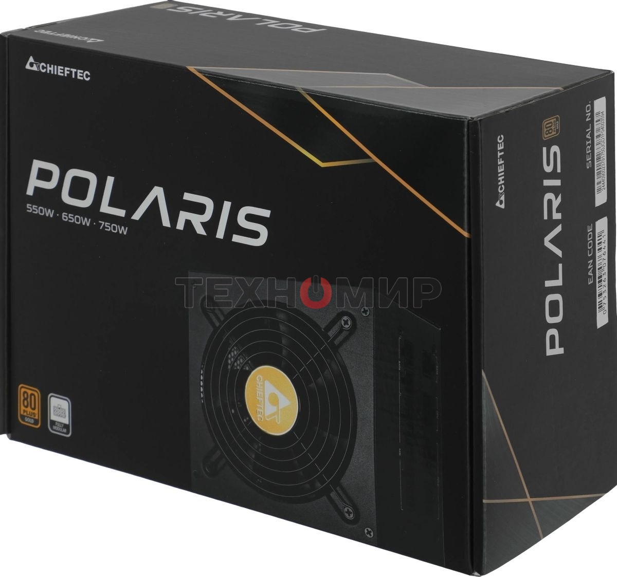 Блок питания Chieftec Polaris PPS-750FC, 750Вт, 80 PLUS Gold, 120мм, модульный, черный