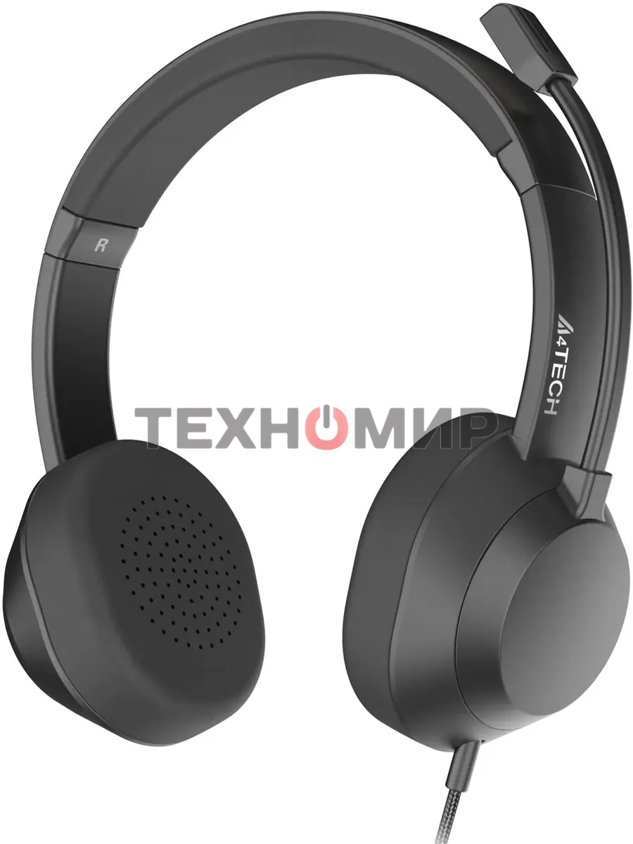 Гарнитура проводная с микрофоном A4Tech Fstyler FH150U черный 2м накладные USB оголовье (FH150U BLACK)