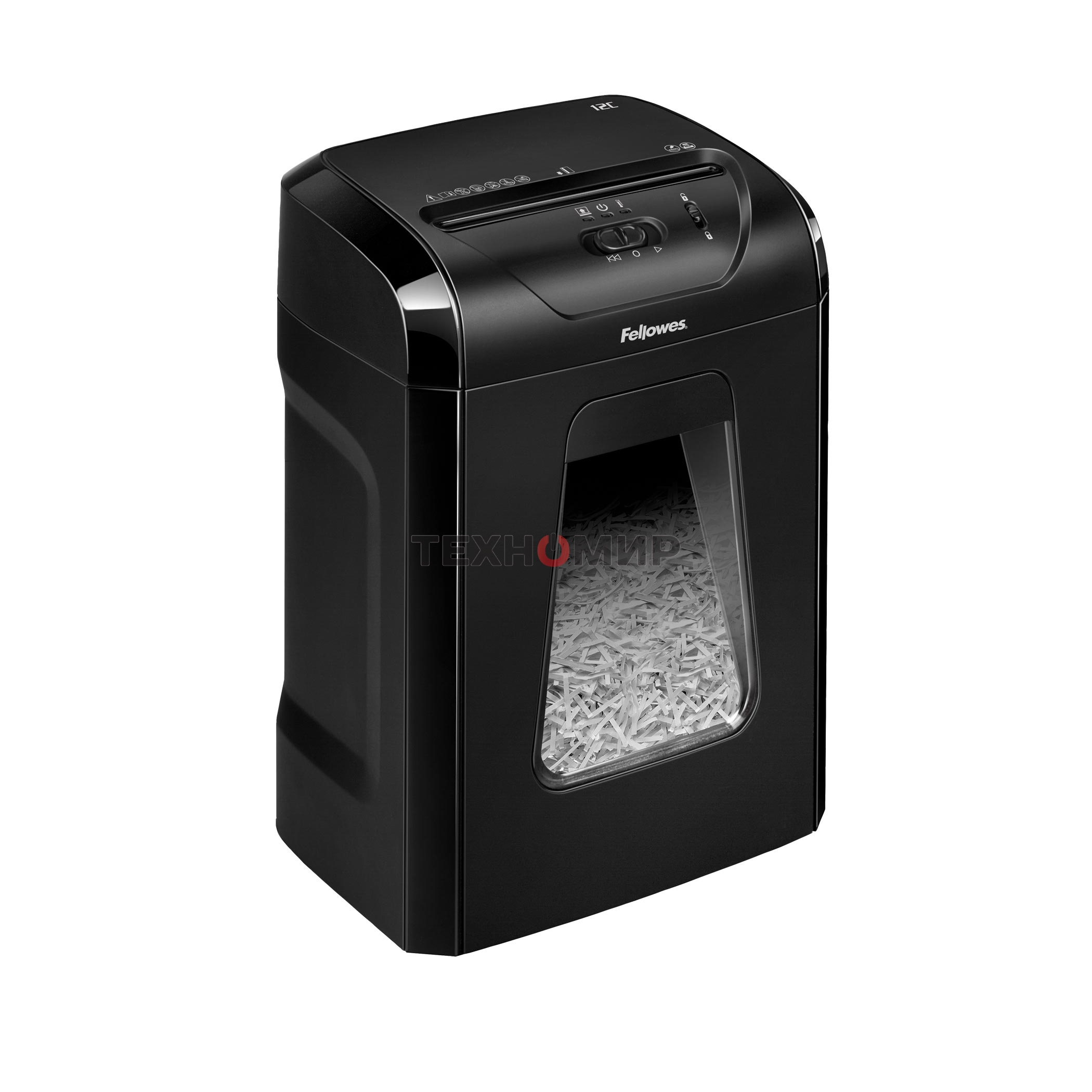 Шредер Fellowes PowerShred 12C FS-71201 DIN P-4, 4х40мм, 12лст., 18лтр.,Safety Lock