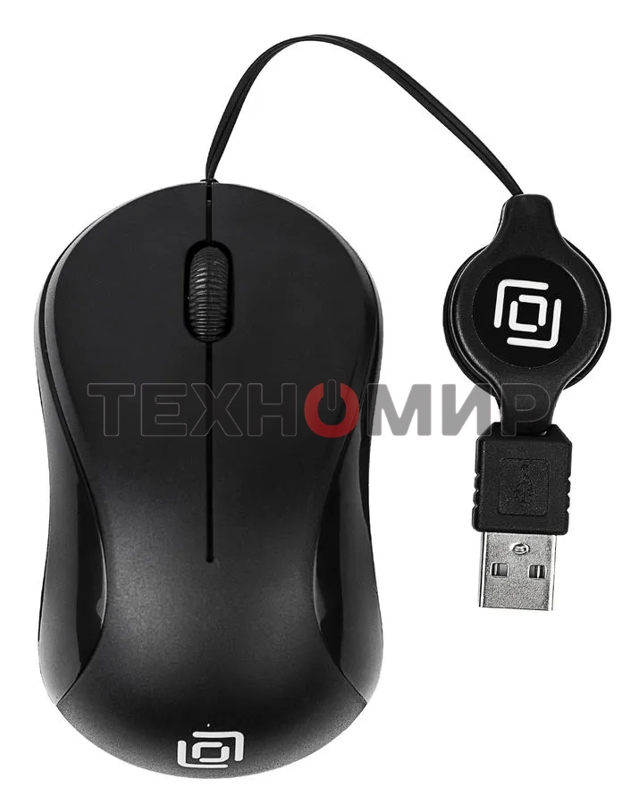 Мышь проводная Oklick 115SR черный, 1000 dpi, USB, кнопки - 3
