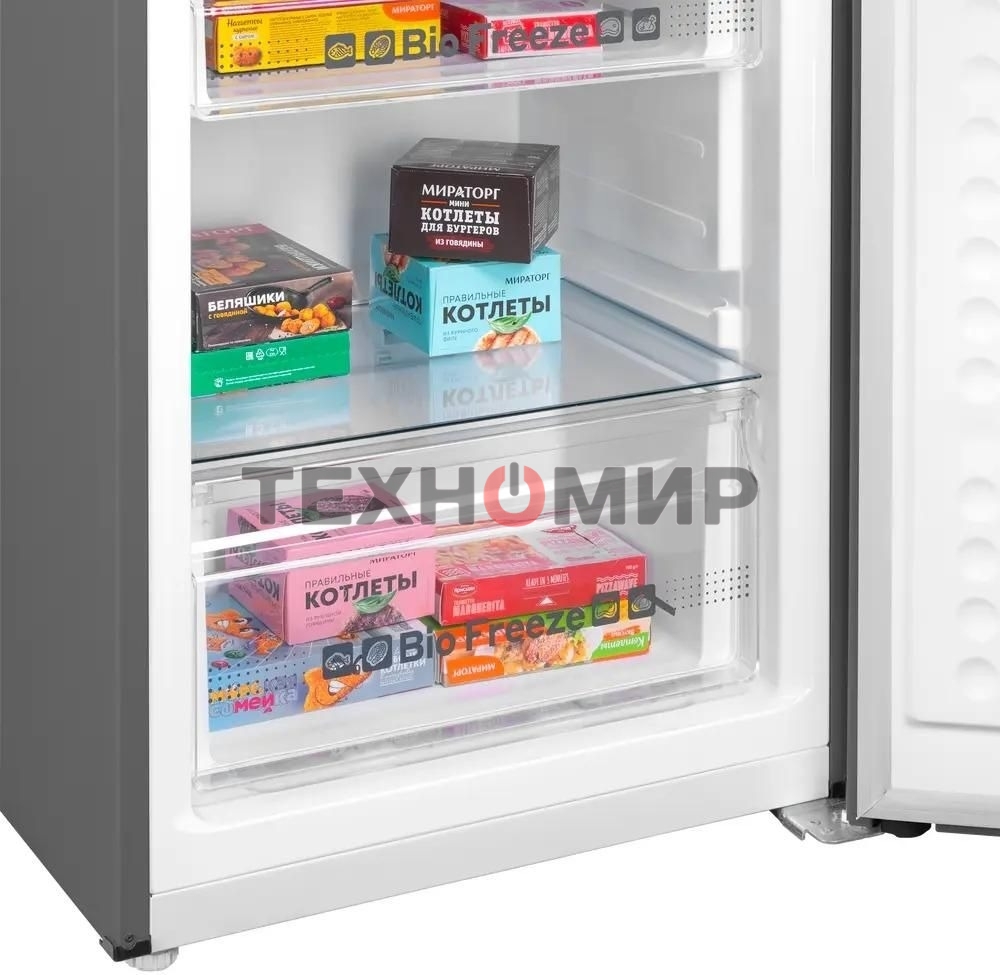 Холодильник Maunfeld MFF195NFIX10 нержавеющая сталь двухкамерный 252/98л морозилка снизу, No Frost