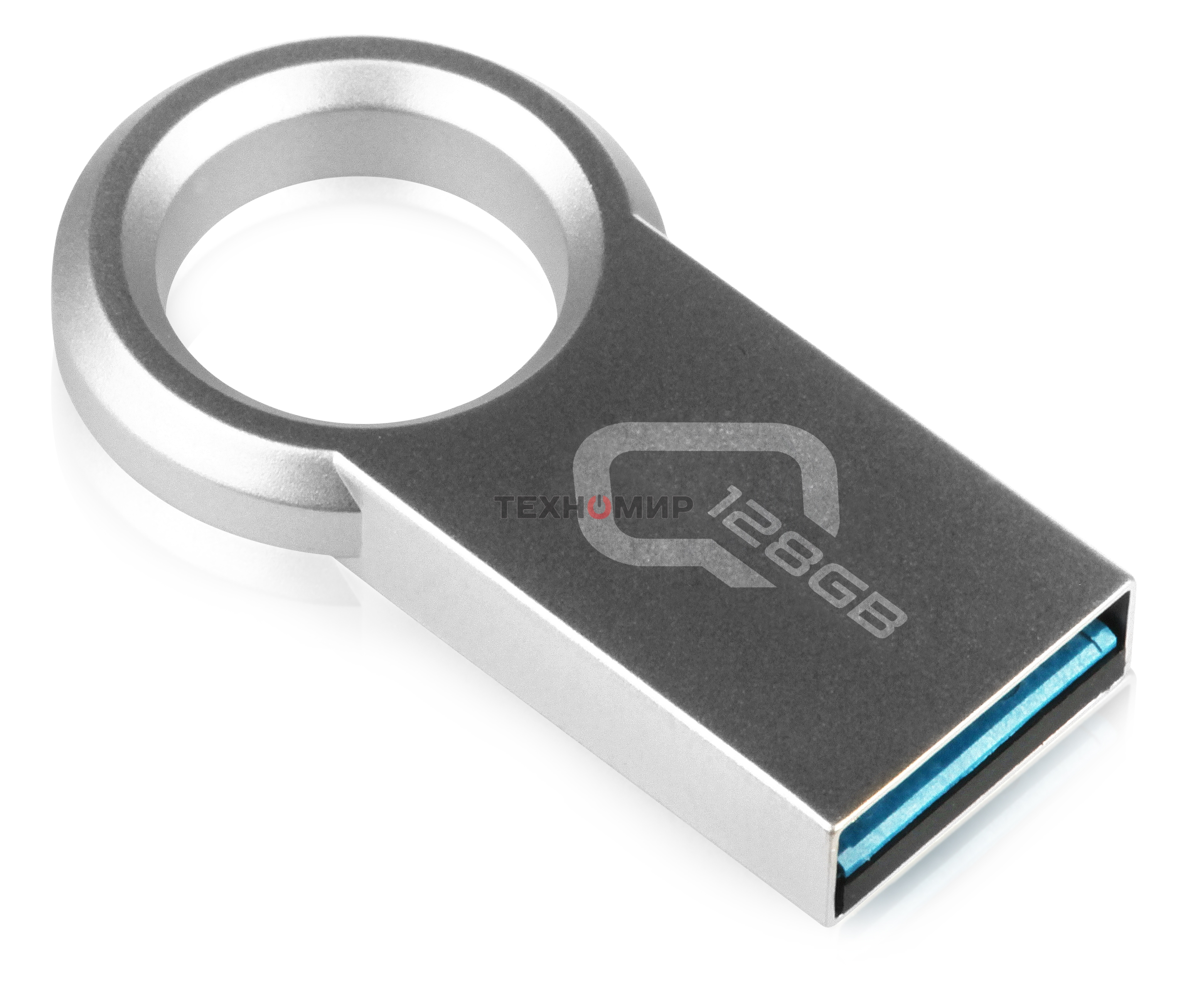 Флешка USB QUMO 128Gb Ring USB 3.0 цвет корпуса металлик(QM128GUD3-Ring)