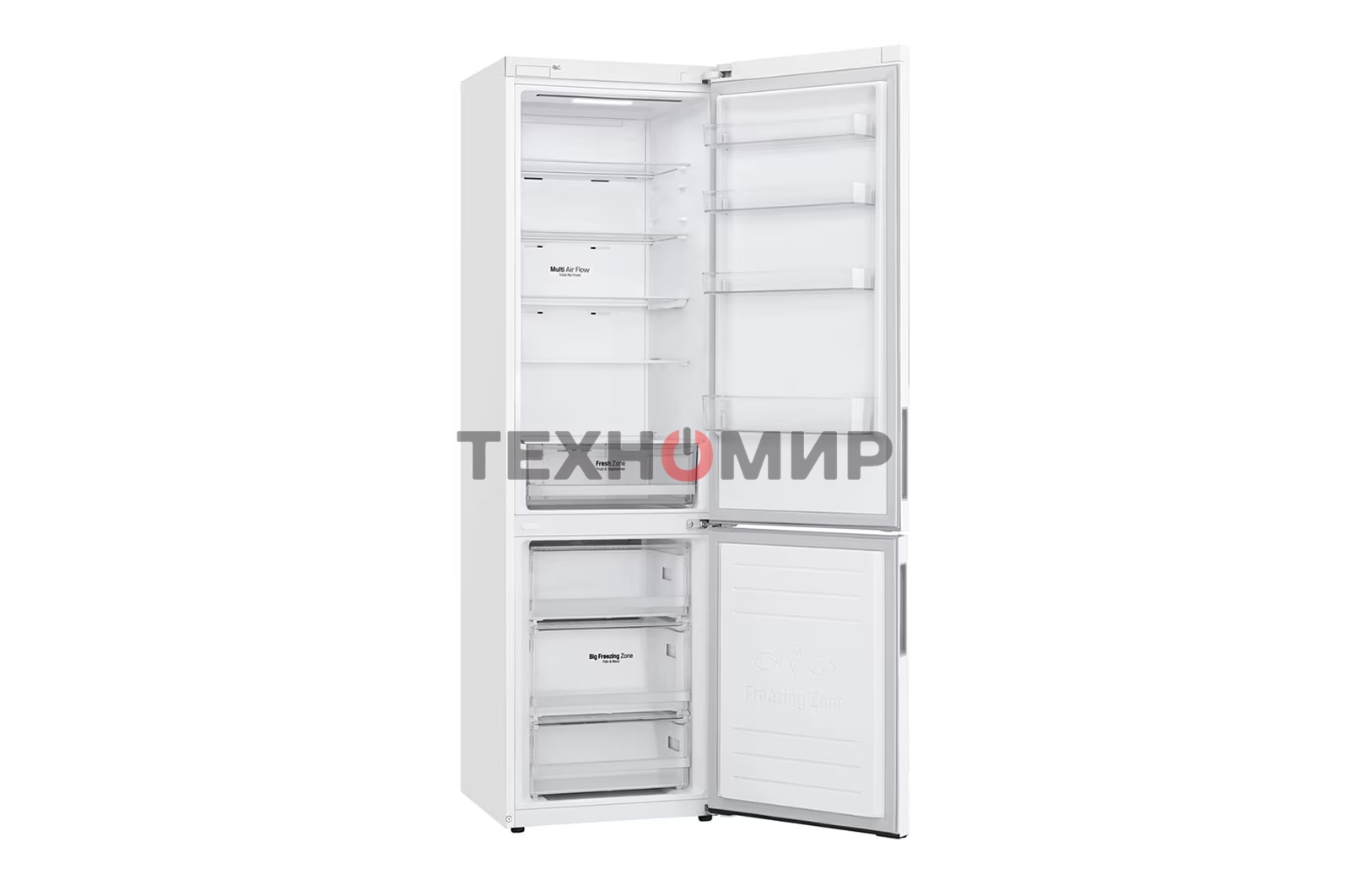 Холодильник LG GA-B509CQSL белый двухкамерный 277/107л морозилка снизу, No Frost