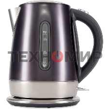 Чайник электрический Hyundai HYK-S7777 1.7 л, 2200 Вт, графит/серебристый корпус: металл