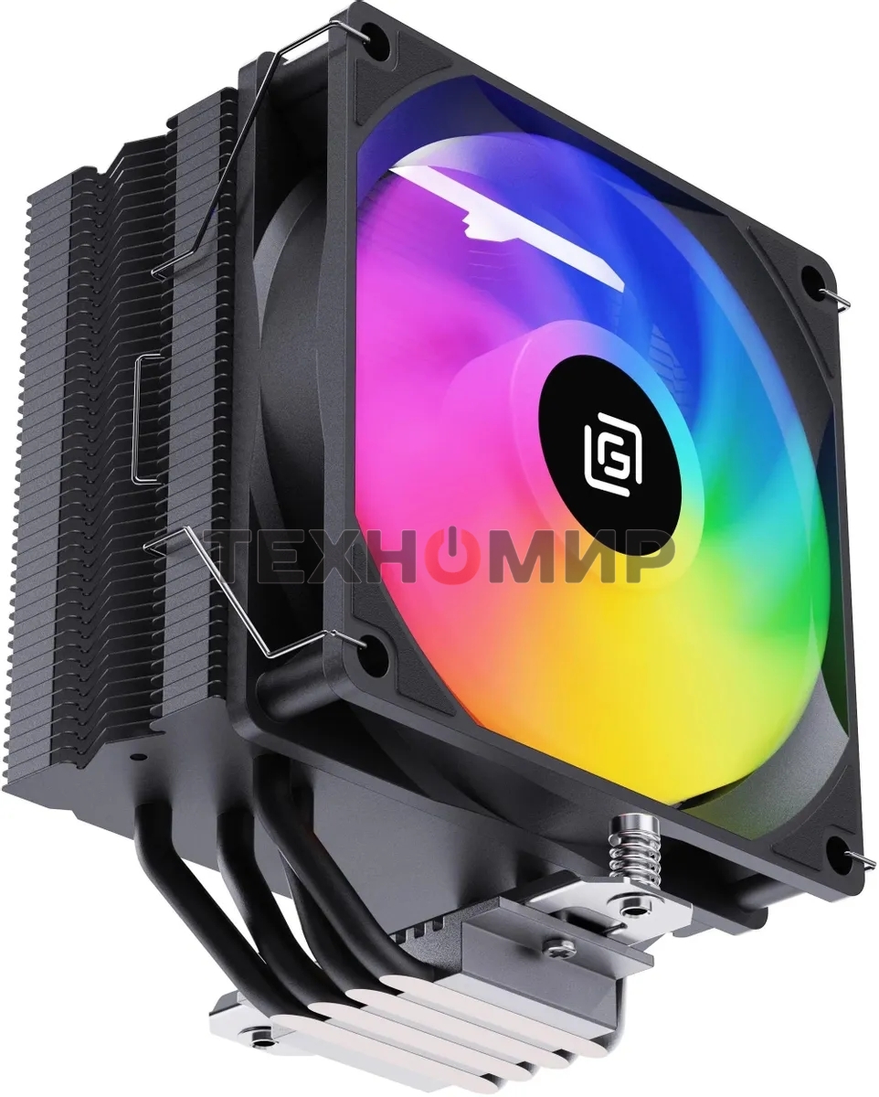 Устройство охлаждения(кулер) Oklick OG-CPC180FRGb-PWM1 черный 120мм алюминий+медь 1500rpm 20db 4-pin 180W 150мм