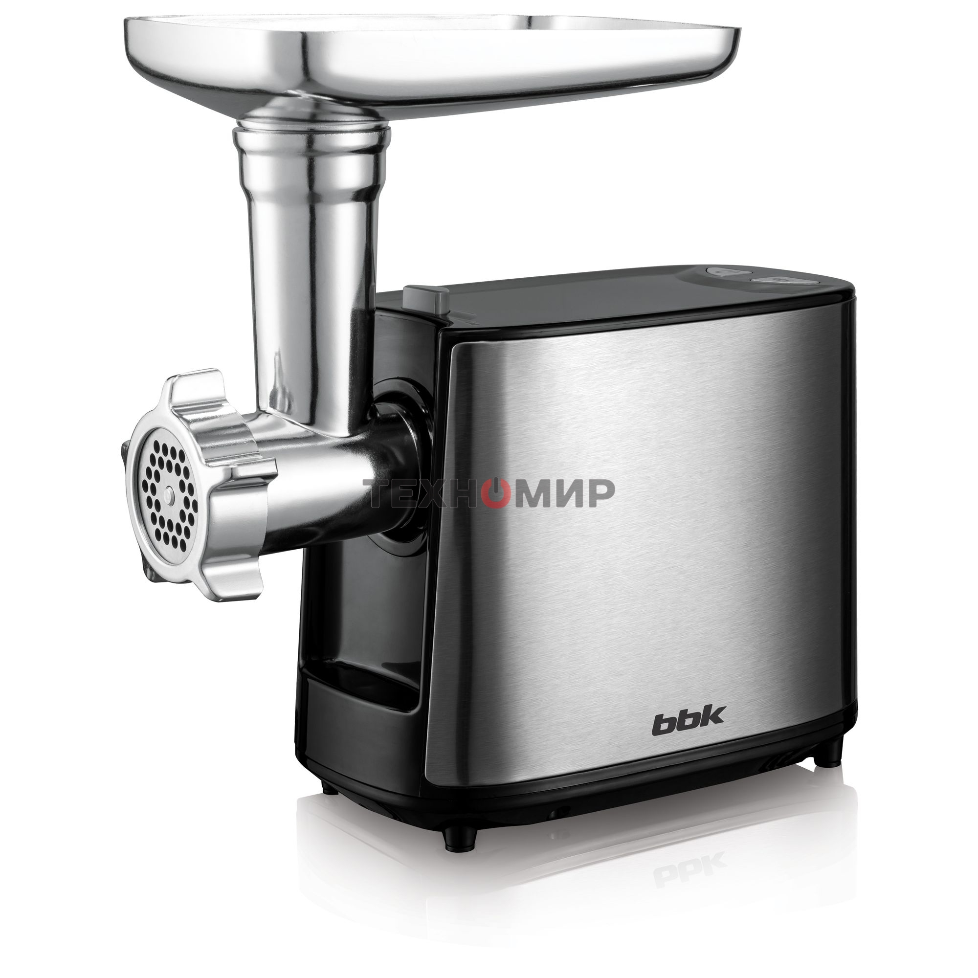 Мясорубка электрическая BBK MG1801 металл/черный, 1800 Вт, 2.0 кг/мин, реверс, защита от перегрузки, металлический лоток, насадки - 4