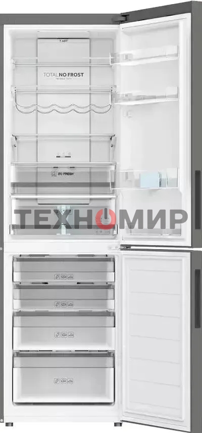 Холодильник Haier C2F636CFRGU1 серебристый двухкамерный 256/108 л морозилка снизу, No Frost