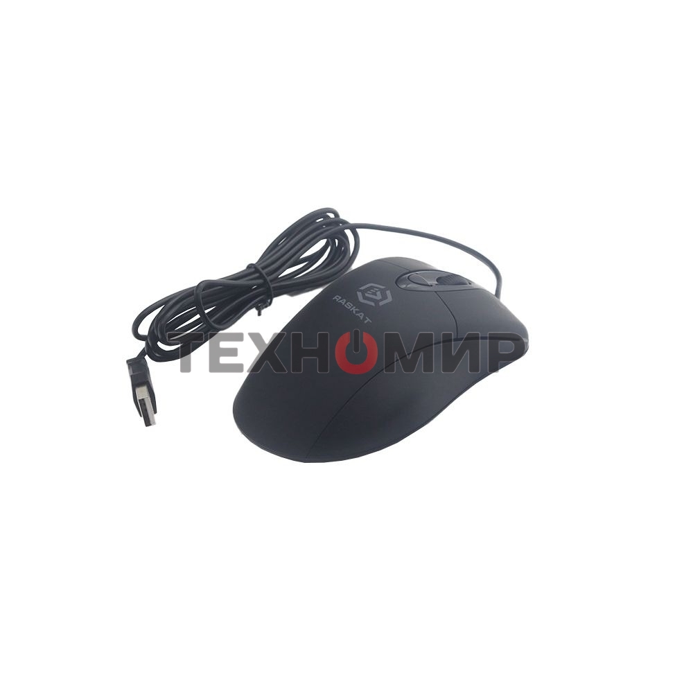 Мышь проводная Raskat M018 черный, 3200 dpi, USB, кнопки - 6