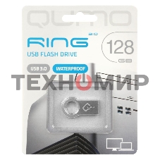 Флешка USB QUMO 128Gb Ring USB 3.0 цвет корпуса металлик(QM128GUD3-Ring)