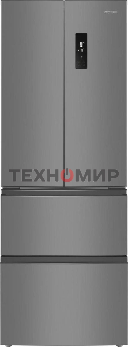 Холодильник Maunfeld MFF180NFSE01 нержавеющая сталь трехкамерный 224/113л морозилка снизу, No Frost