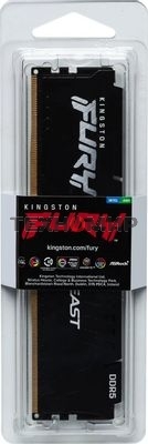 Оперативная память Kingston Fury Beast, DDR5, 32GB (1x32GB), 5600 MHz, CL40, с радиатором, чёрный