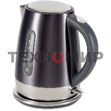 Чайник электрический Hyundai HYK-S7777 1.7 л, 2200 Вт, графит/серебристый корпус: металл