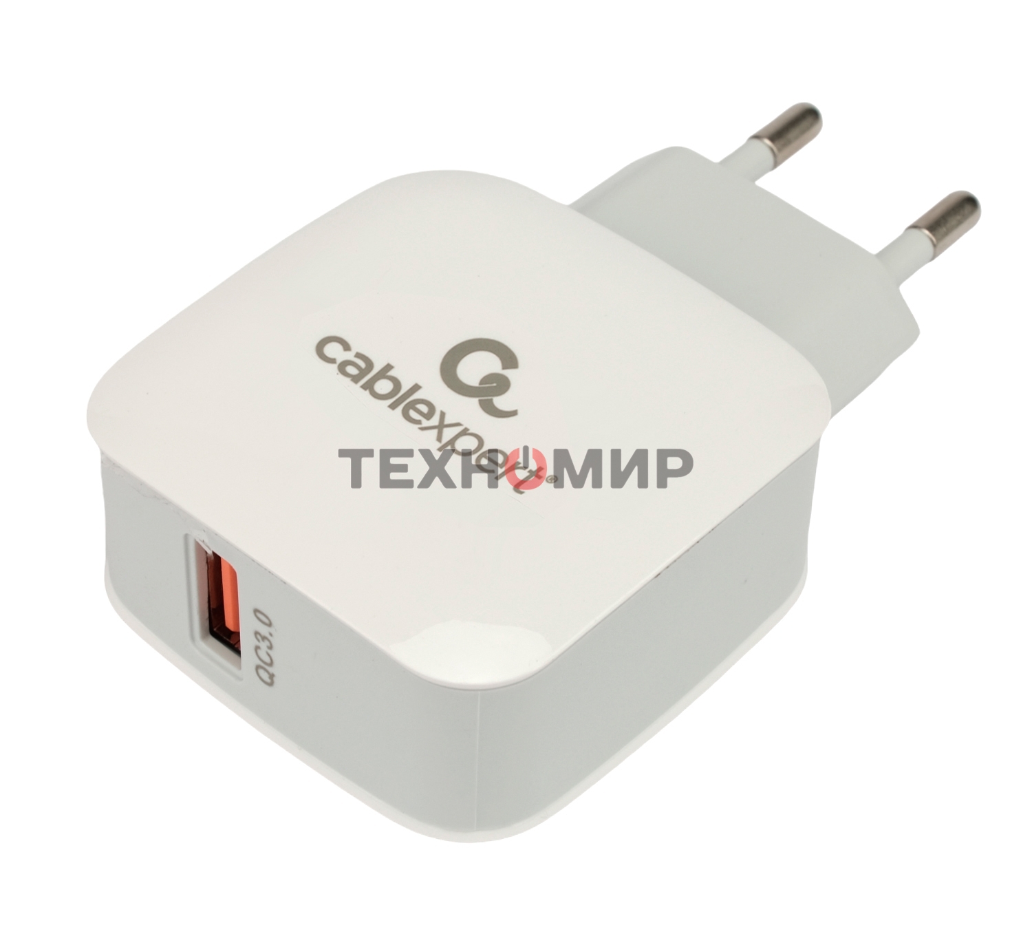Сетевое зарядное устройство Cablexpert MP3A-PC-40, 18Вт, 3А, быстрая зарядка QC3.0, 1 порт USB, белый, пакет