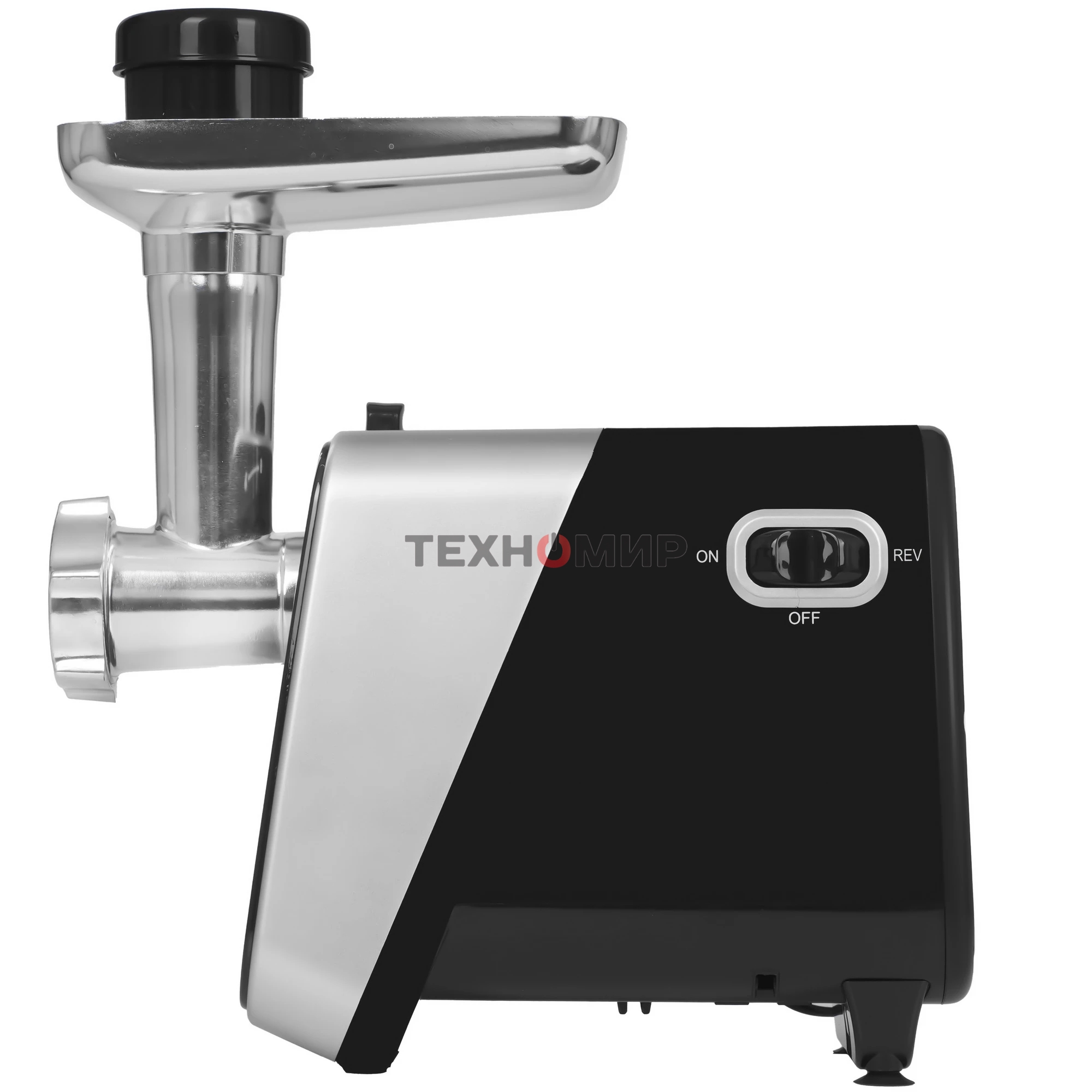 Мясорубка электрическая Renova MG260-R1BP черный, 2600 Вт, 2.5 кг/мин, реверс, защита от перегрузки, металлический лоток, насадки - 7